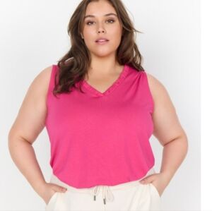 NWT Worthington Sleeveles Plus Size Top In Pink Size Woman's 3X